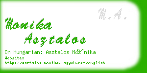 monika asztalos business card